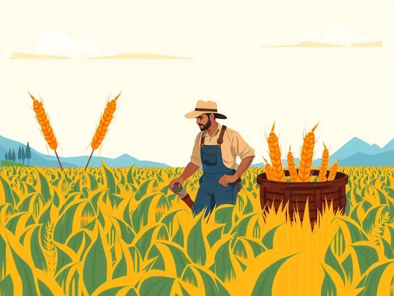 Grain Gatherers Quest farmer character working in fields